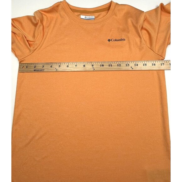 COLUMBIA Kids Youth LARGE (14/16) Orange Long Sleeve Logo SWIM SHIRT Rash Guard - Picture 5 of 9